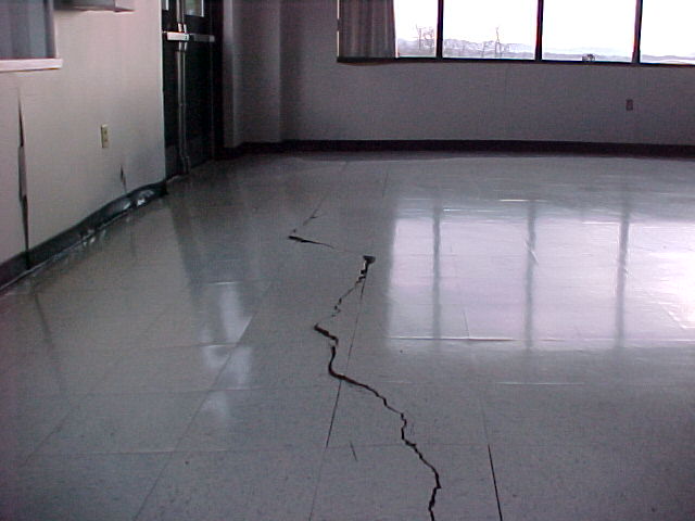 Damage from expanding shale.